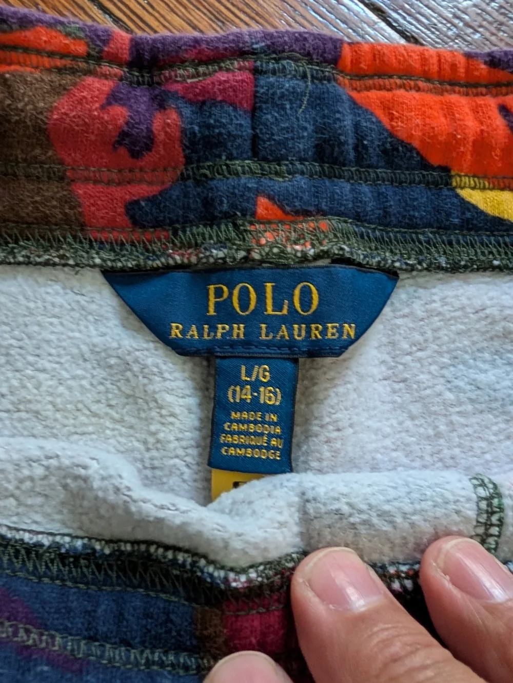 Ralph Lauren Multicolor Camo Fleece Joggers - Green, Purple, Red, Yellow